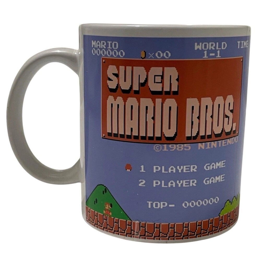 NINTENDO Super Mario Bros. Ceramic Coffee Mug Retro Videogame Screen